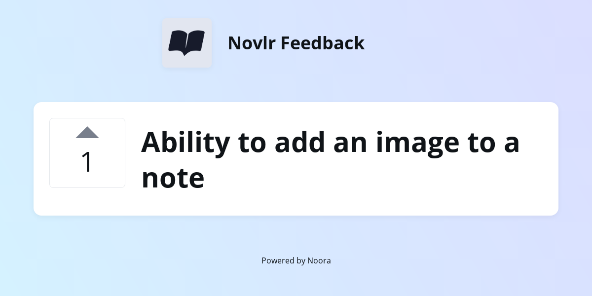 Ability to add an image to a note | Features | Novlr