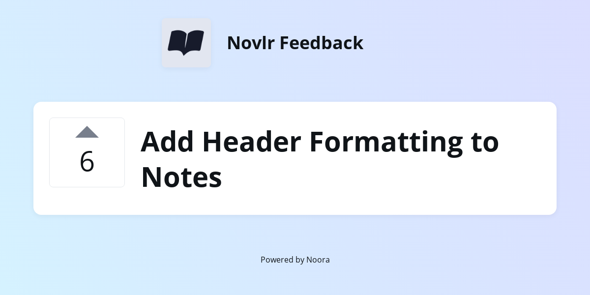 Add Header Formatting to Notes | Features | Novlr