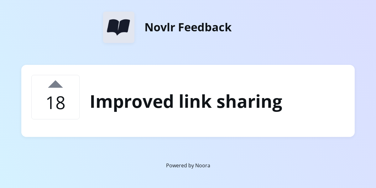 Improved link sharing | Features | Novlr
