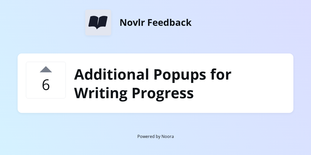 Additional Popups for Writing Progress | Features | Novlr