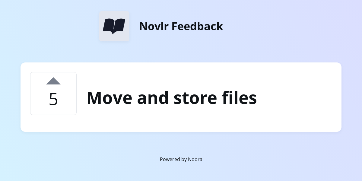 Move and store files | Features | Novlr