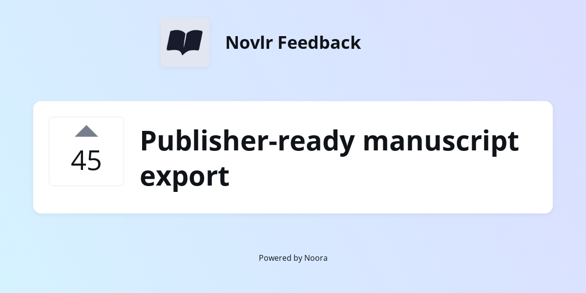 Publisher-ready manuscript export | Features | Novlr