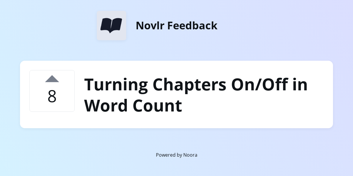 Turning Chapters On/Off in Word Count | Features | Novlr